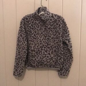Hippie Rose Cheetah Print Half Zip Pullover